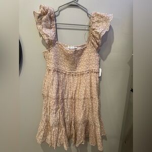 Floral Ruffle Sleeve Dress